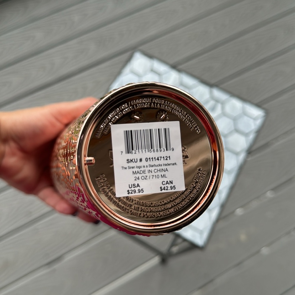 π Starbucks Rose Gold Grid Tumbler 24 fl oz - Picture 9 of 10
